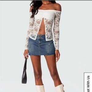 Edikted Donnie Washed Denim Mini Skirt - Brand New!!!